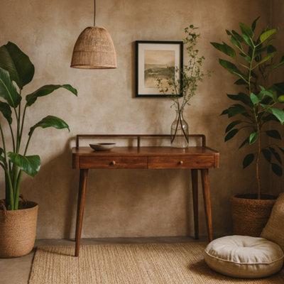 Wyld Haus Volterra Elevated Chestnut Mango Wood Console Table from B&Q