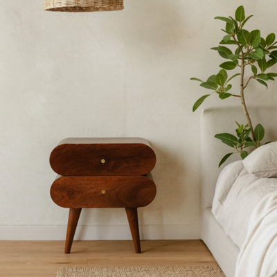 Wyld Haus Brescia Bubble Chestnut Mango Wood Bedside Table from B&Q