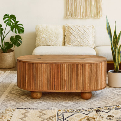 Wyld Haus Cernobbio Mango Wood Coffee Table With Lift-Up Storage Lid from B&Q