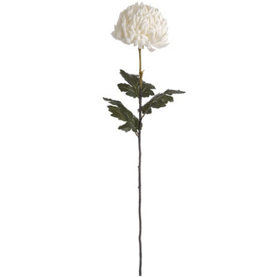 Wyld Haus Set Of 3 Large White Artificial Chrysanthemum Stems 870 mm from B&Q