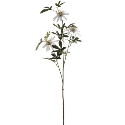 Wyld Haus Set Of 3 Artificial Passion Flower SpraysWhite890mm Tall from B&Q