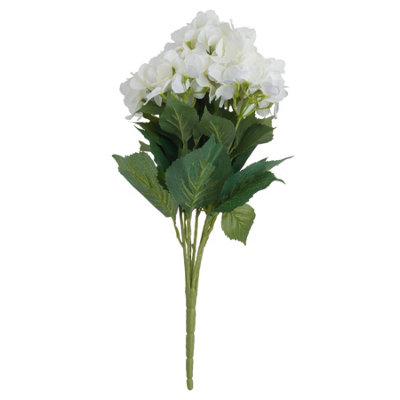 Wyld Haus Set Of 3 Cream White Artificial Hydrangea Bouquets 540mm from B&Q
