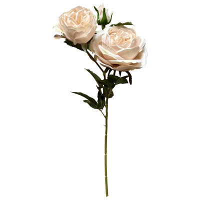 Wyld Haus Set Of 3 Soft Blush Charity Rose Artificial Stems 580mm from B&Q