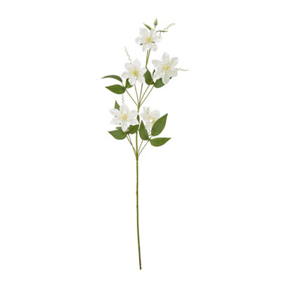 Wyld Haus Set Of 3 Cream Pearl Clematis Artificial Flower Sprays780mm Tall from B&Q