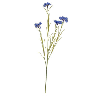 Wyld Haus Set Of 3 Blue Cornflower Artificial Flower Stems 770mm from B&Q