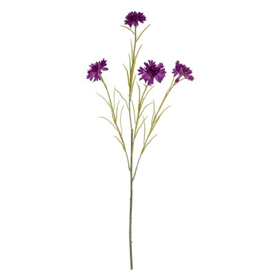 Wyld Haus Set Of 3 Artificial Flowers Purple Cornflower Stems from B&Q