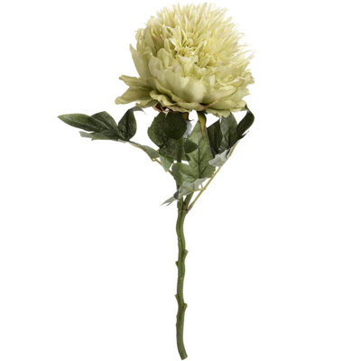 B&Q -  Set Of 3 Green Artificial Peony StemsPremium Silk-Look Faux Flowers430mm