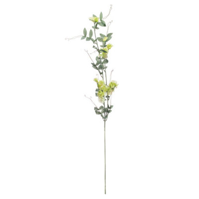 B&Q -  Set Of 3 Artificial Sweet Pea Trail Stems Silk-Look Cascading Green & Ivory Flowers