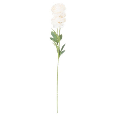 Wyld Haus Set Of 3 Cream Artificial Ranunculus Stems 800mm Faux Flowers from B&Q