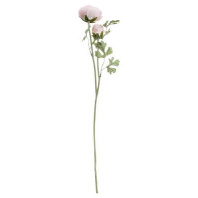 Wyld Haus Set Of 3 Pale Pink Ranunculus Artificial Flower Stems from B&Q