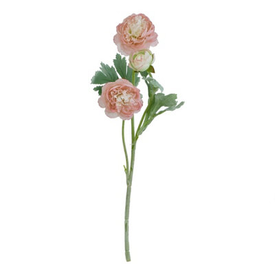 Wyld Haus Set Of 3 Pink Artificial Ranunculus Stems 50Cm from B&Q