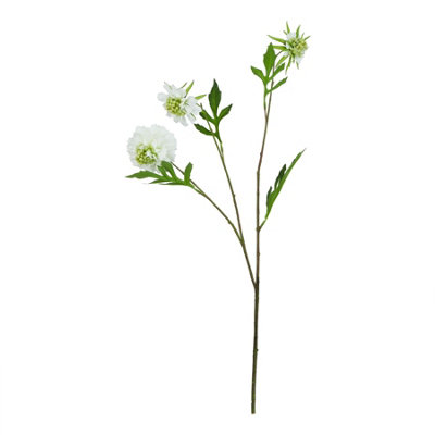 Wyld Haus Set Of 3 White Scabious Artificial Flower Stems 650mm from B&Q