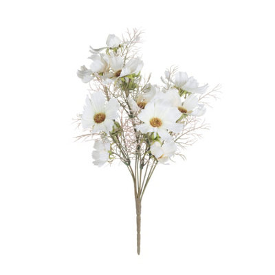 Wyld Haus Set Of 3 Artificial White Cosmos Sprays 360mm Faux Flower Stems from B&Q