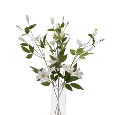 Wyld Haus Set Of 3 White Artificial Florida Clematis Stems 770mm from B&Q