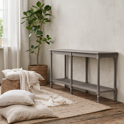 Wyld Haus Laurelbrook Large Console Table With Rattan Shelf from B&Q