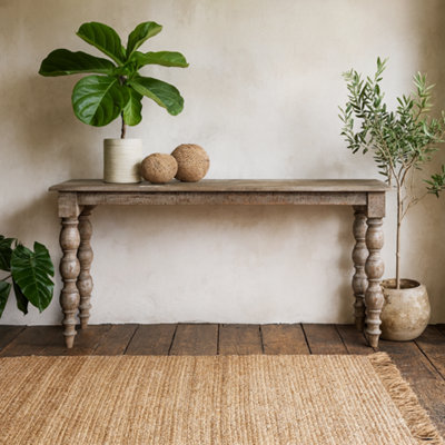 Wyld Haus Montaine Mid-Century Wide Brown Wood Console Table from B&Q