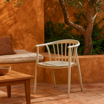 Wyld Haus Pontaumur Putty Grey Outdoor Chair With Curved Backrest from B&Q