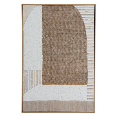Wyld Haus Monodendri Textured Woven Plaster Hand-Painted Canvas In Minimal Frame from B&Q