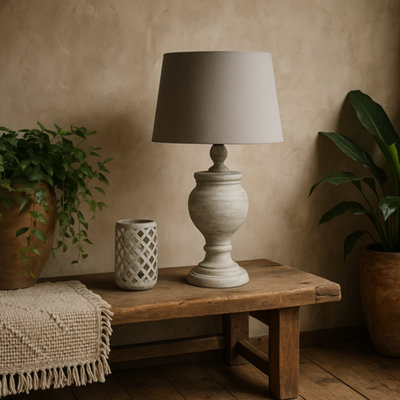 Wyld Haus Aillon Grey Stoneware Table Lamp53Cm from B&Q