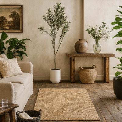 Wyld Haus 150Cm Tall Mediterranean Artificial Olive Tree In White Ceramic Pot from B&Q