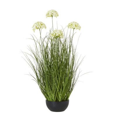 Wyld Haus 120Cm Artificial White Allium PlantTall Faux Flower (Pot Not Included) from B&Q