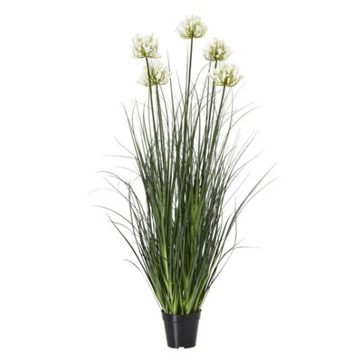 Wyld Haus 120Cm White Agapanthus Artificial Plant In Black Pot from B&Q