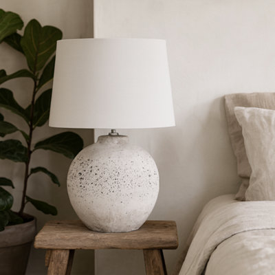 Wyld Haus Verona Large Grey Speckled Ceramic Table Lamp With Fabric Shade from B&Q