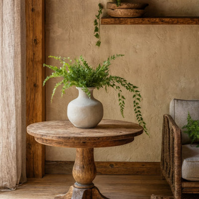 Rackhams White Terra Stoneware Squat Textured Ceramic Vase - Image 3