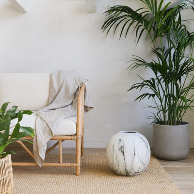 Wyld Haus Marble Glazed Round Ceramic Vase - Image 3