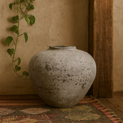 Wyld Haus Sunvale Large Weathered Stoneware Ceramic Vase 310 mm H X 350 mm W from B&Q