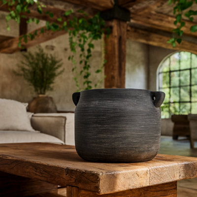 Wyld Haus Sundrift Dark Grey Hydria Stoneware Pot from B&Q
