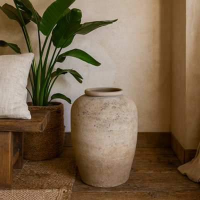 Wyld Haus Fernvale Medium Grey Mottled Stoneware Vase from B&Q