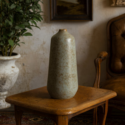 Wyld Haus Kala Tall Rustic Ceramic Bottle Vase Glazed Grey 470mm from B&Q
