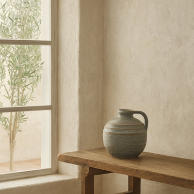 Wyld Haus Kala Large Rustic Ceramic Jug Vase With Handle from B&Q