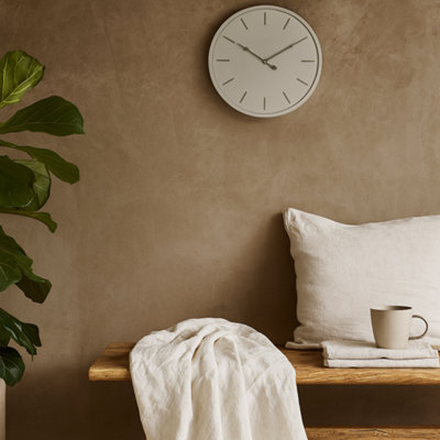Wyld Haus Minimalist White Round Wall Clock 490mm Metal Frame from B&Q