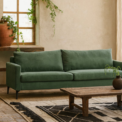 Wyld Haus Buenafuente 3-Seater Sofa In Green Velvet from B&Q