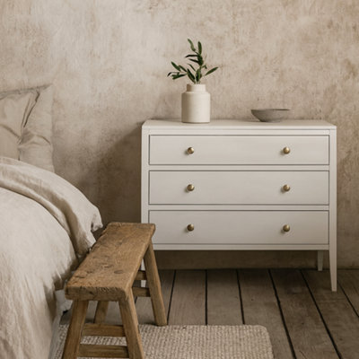 Wyld Haus Paris White Wood Grain 3 Drawer Chest from B&Q