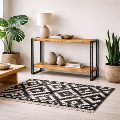 B&Q -  Toivakka Industrial Reclaimed Wood And Metal Console Table