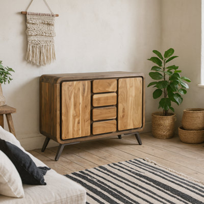 Wyld Haus Los Angeles Reclaimed Wood & Metal Sideboard4 Drawers2 Doors from B&Q