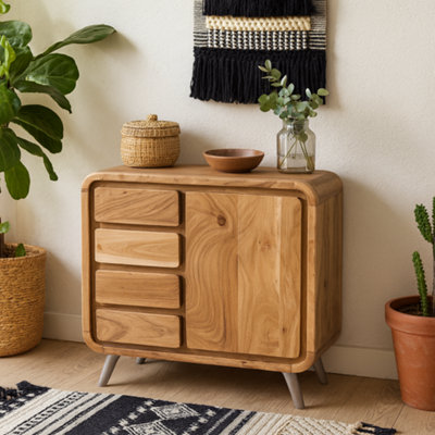 Wyld Haus Los Angeles Reclaimed Wood And Metal Medium Sideboard 4 Drawers 1 Door from B&Q