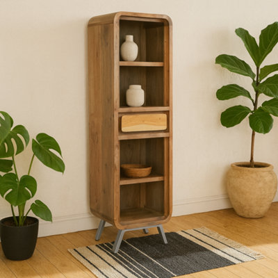 Wyld Haus Los Angeles Reclaimed Wood And Metal Narrow Bookcase 1 Drawer 2 Shelves from B&Q