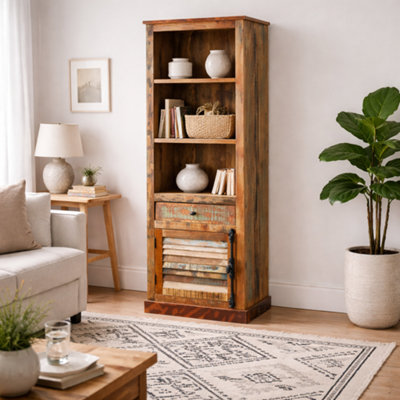Wyld Haus Seattle Reclaimed Wood Modern Narrow Bookcase from B&Q