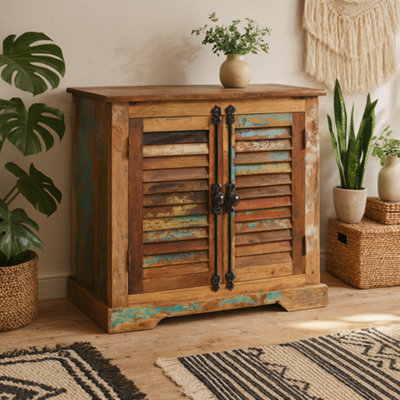 Wyld Haus Seattle Reclaimed Wood 2-Door Coastal Sideboard Cabinet 780X400X750mm from B&Q