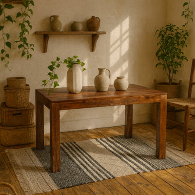Wyld Haus Phuket 180Cm Dark Mango Wood Large Dining Table from B&Q