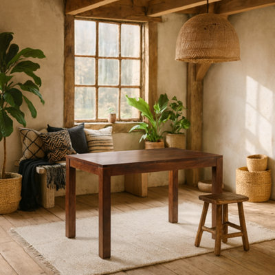Wyld Haus Phuket 120Cm Dark Mango Wood Small Dining Table from B&Q