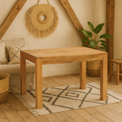 Wyld Haus Manila 120Cm (4Ft) Light Mango Wood Dining Table from B&Q