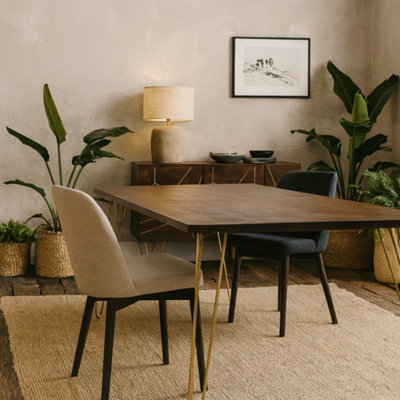 Wyld Haus Bandung Dark Mango Wood Dining Table With Gold InlaysSeats 6 from B&Q