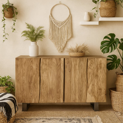 Wyld Haus Wellington Acacia SideboardSolid Acacia4 Doors1500 X 900 X 450mm from B&Q
