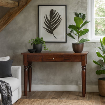 Wyld Haus Oxford Mahogany Mango Wood Console Table With 1 Drawer from B&Q