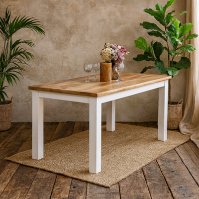 Wyld Haus Alington 170Cm Solid Mango Wood Rectangular Dining TableWhite & Natural from B&Q